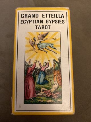 Vintage Grand Etteilla Egyptian Gypsies Tarot Cards & Booklet 1969