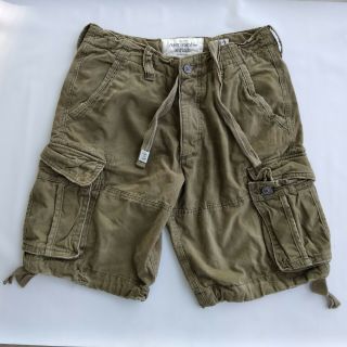 Abercrombie & Fitch 32 X 11 " Green Vintage Fatigues Thick Cargo Shorts