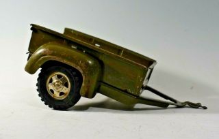 Vintage Tonka Army Military Od Willys Jeep Toy Wagon Trailer Steel Gr2 - 2431