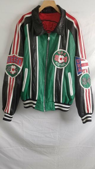 Vintage Michael Hoban North Beach Leather Soccer Jacket Mens Sz Xl
