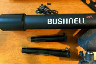 Vintage Bushnell 345 Refractor Telescope On Tripod Stand W/ Scope & Accessories