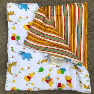 Vtg Sears Winnie The Pooh Baby Crib Blanket Comforter Baby Bunting Sleeping Bag