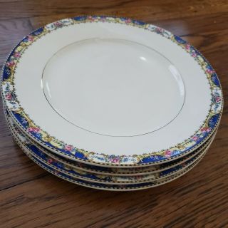 Vtg Homer Laughlin Dinner Plates Set of 4 USA Floral Model 9 1/2 