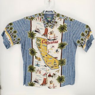 Reyn Spooner " California " Retro Vintage Hawaiian Hawaii Aloha Shirt Xxl