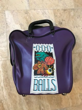 Brunswick Odd Ball Vintage Bowling Ball Carrying Case Bag 80s 90s Purple Usa