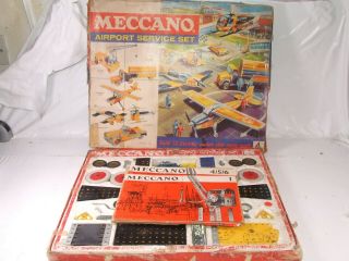 Vintage Meccano Airport Service Set 4 Boxed With Manuals 1 2/3 & 4/5/6 1960s