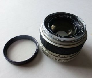 Vintage Topcon 5.  8cm 58mm F/1.  8 Re Auto - Topcor Camera Lens 11608125
