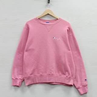 Vintage Champion Sweatshirt Crewneck Size Large Pink 80s Embroidered Made Usa