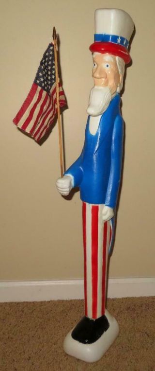 Vintage 1996 Blow Mold Plastic Union Don Featherstone Uncle Sam 36 " 4th Of July