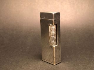 Rare Vintage 1950s Dunhill Rollagas Lighter - Silver Barley Design - Swiss Made