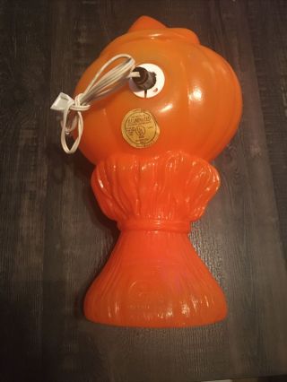 Vintage Empire Plastics Corp.  Blow Mold Halloween Pumpkin Scarecrow With Label 2