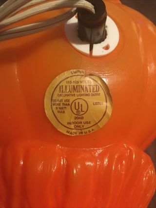 Vintage Empire Plastics Corp.  Blow Mold Halloween Pumpkin Scarecrow With Label 3
