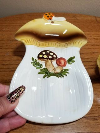 Vintage 1978 Sears Roebuck Merry Mushroom Ceramic Spoon Rest