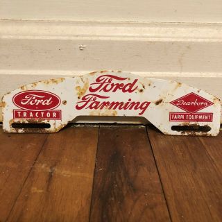 Vintage Ford Farming Tractors And Equipment Metal License Plate Topper Sign