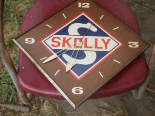 Vintage Pam Clock Advertising Face Skelly Oil Co.  15 " X 15 " Parts