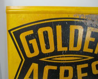 Vintage 1977 Golden Acres Seed Dealer Metal Advertising Sign 3