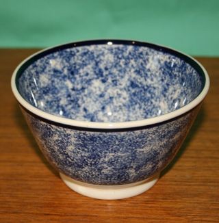 Vintage Emma Bridgewater Spongeware Small Bowl (3 " Tall) - Sponged Blue 1980 
