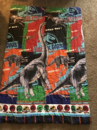 Vintage Jurassic Park 1992 Twin Size Comforter Blanket & Twin Sheet Made In USA 2