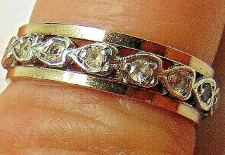 Vintage 9ct Gold Spinel Eternity Ring Size P Missing A Stone