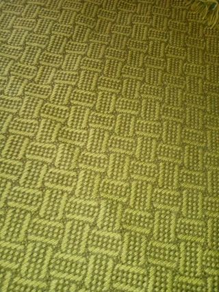 Vtg 60s 70s Pendleton Blanket Throw 100 Virgin Wool Oregon Green Olive Fringe