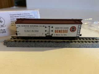 Atlas N Scale Train 40’ Wood Reefer Car Genesee Brewing Co.  50 001 749 W/box