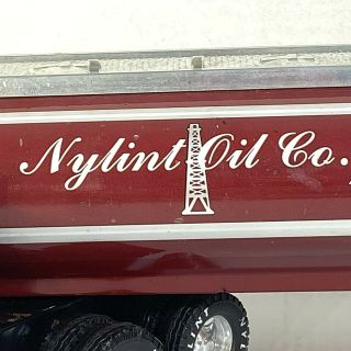 Vintage Nylint Oil Company Pressed Steel Red Gmc Semi Truck And Tanker Transport