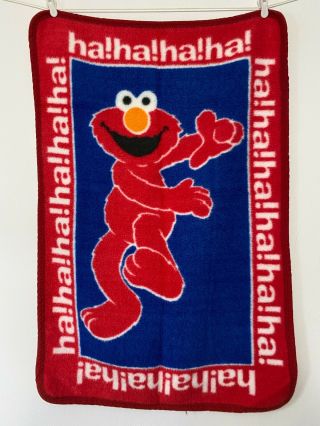 Vintage Sesame Street Tickle Me Elmo Ha Ha Baby Throw Luxe Fleece Blanket Owen