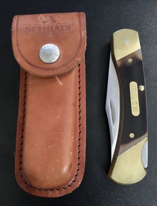 Vintage - Schrade / Old Timer - Folding Lockblade Knife - 4” With Sheath / Usa