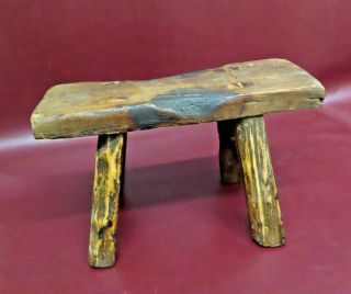 Antique Chinese 12 " Hand Made Rectangular Neck Foot Stool Bench C.  1900