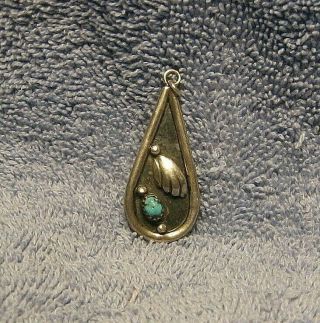 Vintage Pendant Ella Lynch Sterling Turquoise Navajo Atkinson Trading Old Pawn