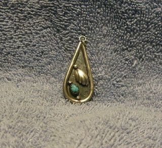 Vintage Pendant Ella Lynch Sterling Turquoise Navajo Atkinson Trading Old Pawn 3