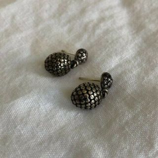 Vintage John Hardy Pebble Dot Drop Earrings Sterling Silver 925