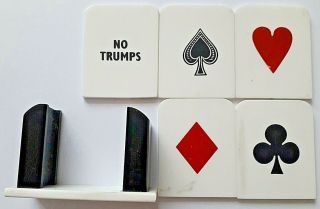 Vintage Playing Cards Bridge Whist Trump Marker Bakelite Complete 5 Plaques 1920