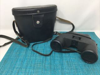 Vintage Bushnell Binoculars And Leather Case - Black