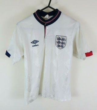 Vtg 1987 - 89 Umbro England Football Shirt Jersey Retro Euros Kids Size 30 - 32 "