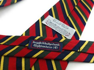 Robert Talbott Tie Vintage Argyle Sutherland Highlanders Striped Repp Silk