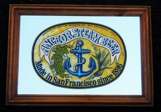 Vintage Anchor Steam Beer Bar Mirror Sign
