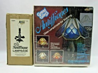 Stained Glass Lamp Kit & Lampbase (plaid Enterprises Inc) Vintage 1983