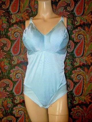 Vintage Delicates Blue Plus Size Firm Support All - In - One Slimmer Girdle 46d