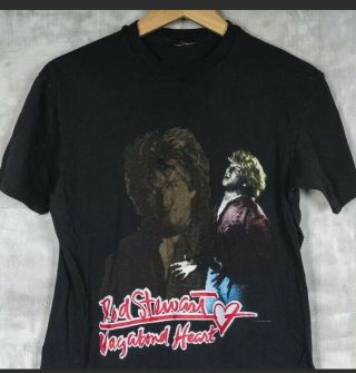 1991 Rod Stewart Vagabond Heart Tour Vintage T - Shirt Size Xl Black Rock Band Tee