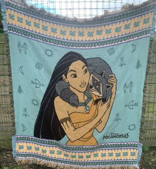 Vintage Disney Pocahontas Throw Blanket 50”x 58”
