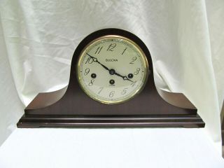 Vintage Bulova Tambour Style Mantel Clock With Hermle Movement And Chime