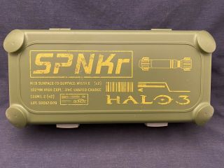 Vintage Halo 3 Spnkr Missile Case Xbox Sliding Clamp Locks Cd Holder Game Box