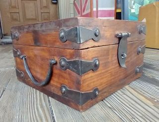 Wooden Storage Box,  Large Capacity Vintage Decorative Treasure Jewelry Chest