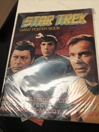 Star Trek Giant Poster Book 1977 Vintage Spock,  Kirk,  Mccoy Voyage 2