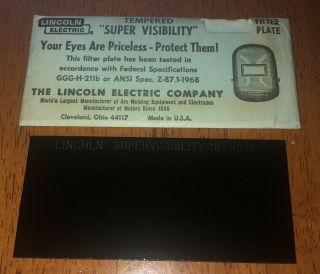 Vintage Welding Lens Lincoln Visibility Shade No.  10 - H 2 x 4 1/4 Inch 2