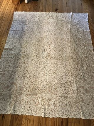 Vintage Quaker Lace Tablecloth 62 X 80 Tag Vintage In The Garden Lovers 1010