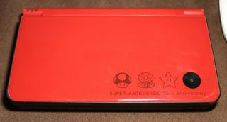 Vintage Nintendo Dsi Xl Red Mariokart Ds Mario Bros 25th Anniv
