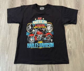 Vtg 80’s An American Legend James Dean Harley Davidson T Shirt Single Stitch M