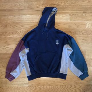 Vintage 1990s Chaps Ralph Lauren Colorblock Hoodie Pullover Sweatshirt Size L